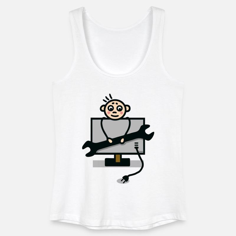 Fernsehtechniker - Frauen Bio Tank Top - Weiß
