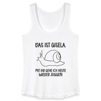 Das ist Gisela mit ihr gehe ich joggen lustiges - Frauen Bio Tank Top - Weiß - Vorne
