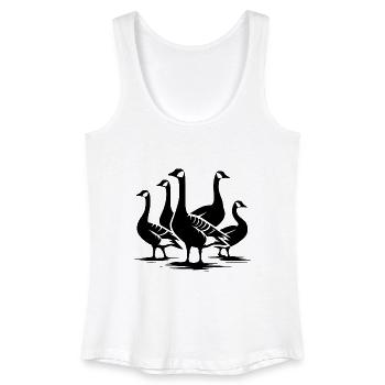 Ein Schwarm hübscher Wildgänse - Frauen Bio Tank Top - Weiß - Vorne