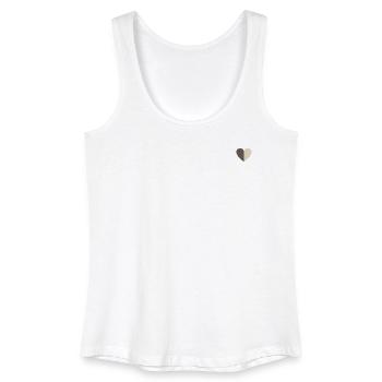 Two-tone heart brown-beige - Women’s Organic Tank Top - white - Front