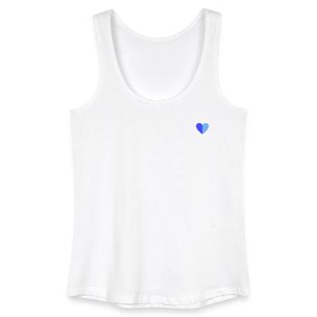 Coeur bicolore bleu-bleu clair - Débardeur bio Femme - blanc - Devant