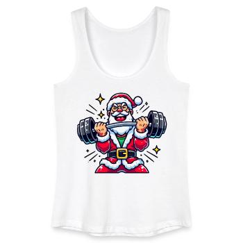 Lifting Santa - Frauen Bio Tank Top - Weiß - Vorne