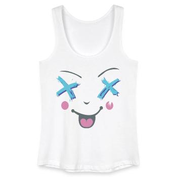 Visage rire drôle - Débardeur bio Femme - blanc - Devant