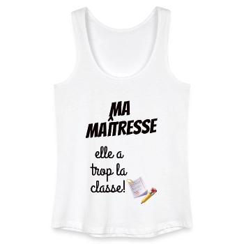 Cadeau maîtresse personnalisé - Débardeur bio Femme - blanc - Devant