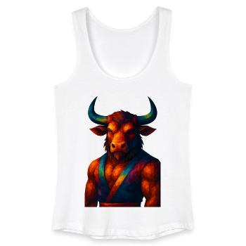 WPAP Stil Tiere - Minotaurus in Pose - Frauen Bio Tank Top - Weiß - Vorne
