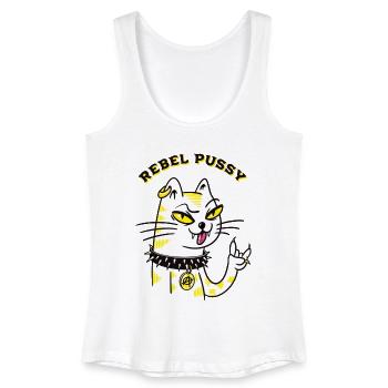 Rebel Cat ! - Débardeur bio Femme - blanc - Devant