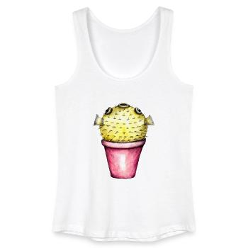 puffer cactus - Frauen Bio Tank Top - Weiß - Vorne