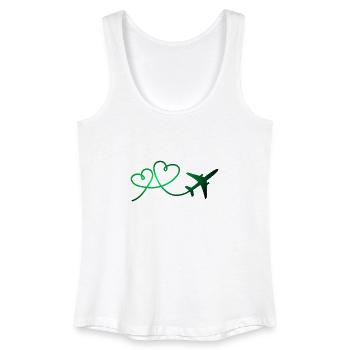 Aviateur d'avion avec coeur - Débardeur bio Femme - blanc - Devant