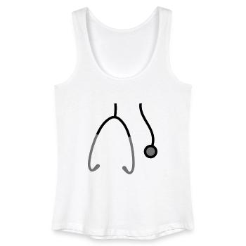 haengend hals Stethoskop abhoeren herzschlag puls - Frauen Bio Tank Top - Weiß - Vorne