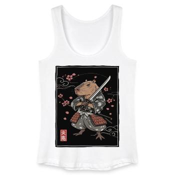 Samurai Ferret Illustration - Women’s Organic Tank Top - white - Front