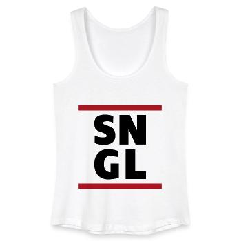 Typographie SNGL unique disant citation - Débardeur bio Femme - blanc - Devant