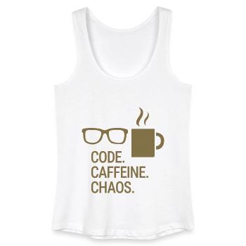 Code. Caffeine. Chaos. - Frauen Bio Tank Top - Weiß - Vorne
