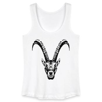 Steinbock / Kopf / Ibex / frontal - Frauen Bio Tank Top - Weiß - Vorne