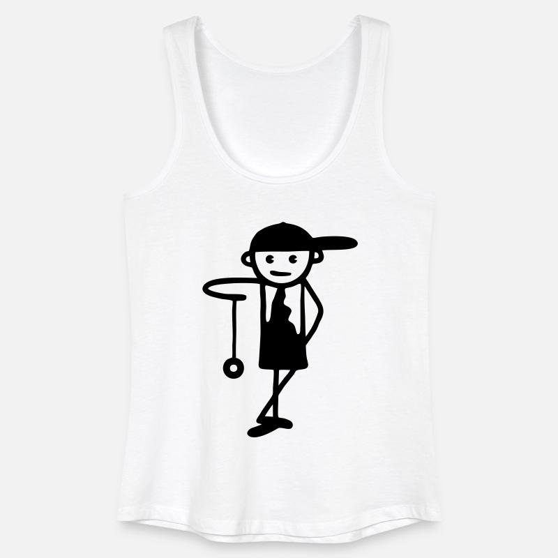 Junge mit Jojo - Frauen Bio Tank Top - Weiß
