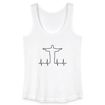 Jesus Christus Herzschlag (schwarz) - Frauen Bio Tank Top - Weiß - Vorne