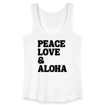 PEACE LOVE ALOHA - Frauen Bio Tank Top - Weiß - Vorne