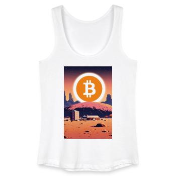 Bitcoin Mondlandung Neon - Frauen Bio Tank Top - Weiß - Vorne