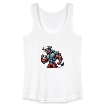 Stier Bodybuilder - Frauen Bio Tank Top - Weiß - Vorne