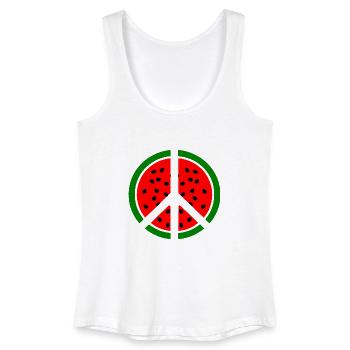 Wassermelone peace symbol - Frauen Bio Tank Top - Weiß - Vorne