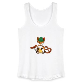 Fuchs Bier Bratwurst Brezel Bayern Fest Oktober - Frauen Bio Tank Top - Weiß - Vorne