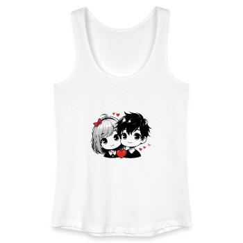 Cute couple of lovers - Women’s Organic Tank Top - white - Front