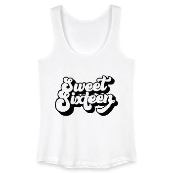 Sweet Sixteen Mignon cadeau de 16 ans - Débardeur bio Femme - blanc - Devant