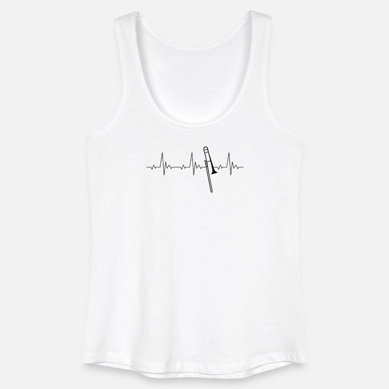 Trombone heartbeat frequency pulse ECG - Women’s Organic Tank Top - white