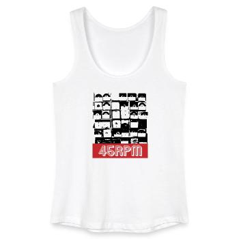 Vinyl 45RPM Plattenstapel Vinyl-Liebhaber - Frauen Bio Tank Top - Weiß - Vorne
