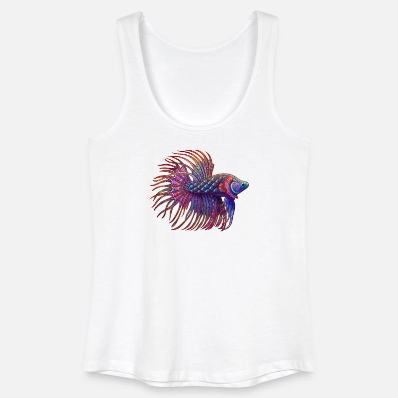 Betta Zentangle colour - Women’s Organic Tank Top - white