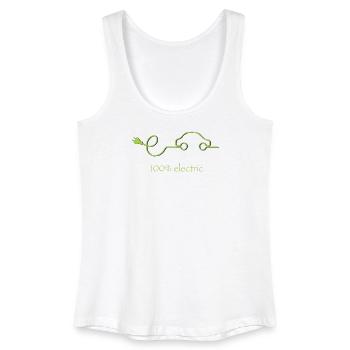 100% Electric – Green Regular Service Car - Women’s Organic Tank Top - white - Front