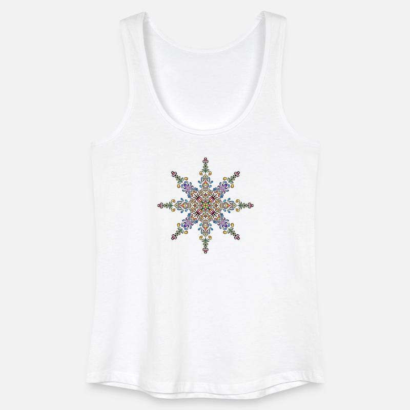 Mandala | Bunt | Leben | Geschenkidee - Frauen Bio Tank Top - Weiß