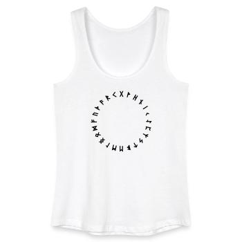 Rune alphabet in circle Symbols - Women’s Organic Tank Top - white - Front