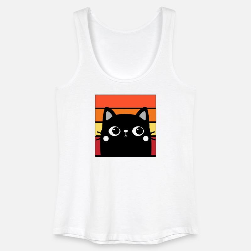 Katze und bunter Hintergrund - Frauen Bio Tank Top - Weiß
