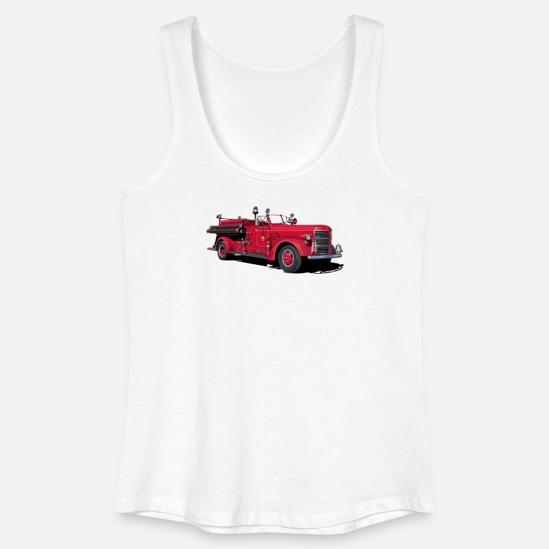 Fire engine vintage car - Women’s Organic Tank Top - white