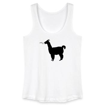Lama spuckt witzig - Frauen Bio Tank Top - Weiß - Vorne