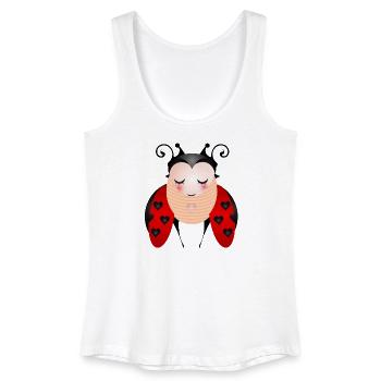 Le symbole de la coccinelle pour le printemps et le bonheur - Débardeur bio Femme - blanc - Devant