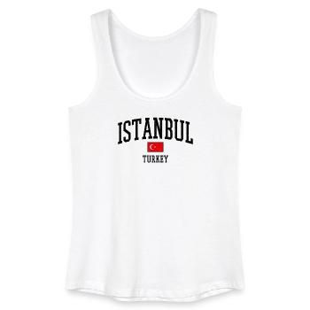 Istanbul Turkey Flag Motif Graphic - Women’s Organic Tank Top - white - Front