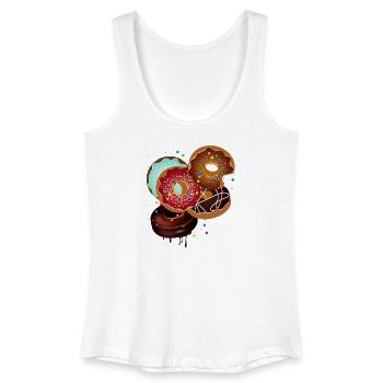 jeté sauvagement ensemble tas coloré de beignets - Débardeur bio Femme - blanc - Devant