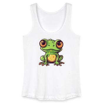 Grenouille Citron Vert Pop Art Personnage - Débardeur bio Femme - blanc - Devant