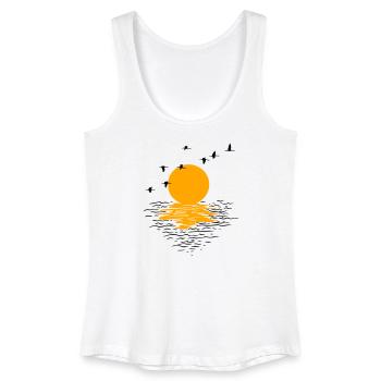 Wildgänse Kraniche Frühling - Frauen Bio Tank Top - Weiß - Vorne
