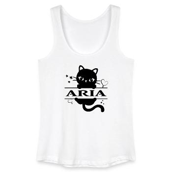Aria T-Shirt Katze Katze Geschenkidee T-Shirt - Frauen Bio Tank Top - Weiß - Vorne