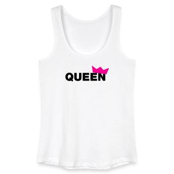 Queen Typo mit Krone / 2 Farben - Frauen Bio Tank Top - Weiß - Vorne