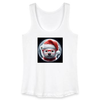 Eisbär Baby als Weihnachtsmann - Frauen Bio Tank Top - Weiß - Vorne
