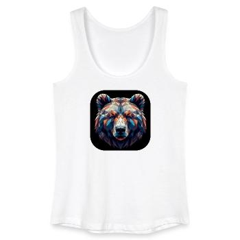 Bär Kopf Polygon bunt farbig - Frauen Bio Tank Top - Weiß - Vorne