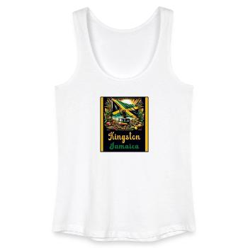 Jamaïque Kingston Reggae Design - Débardeur bio Femme - blanc - Devant