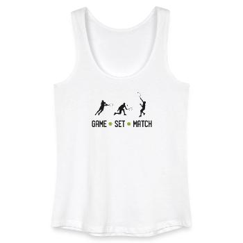 Tennis - Spiel Set Match - Frauen Bio Tank Top - Weiß - Vorne
