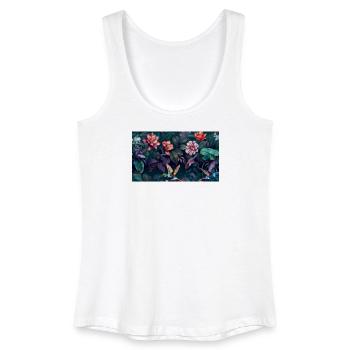 Nocturnal Tropical Flowers Hummingbirds - Women’s Organic Tank Top - white - Front