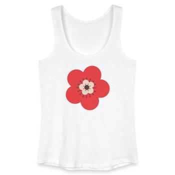 Rote & cremefarbene Blume - Frauen Bio Tank Top - Weiß - Vorne