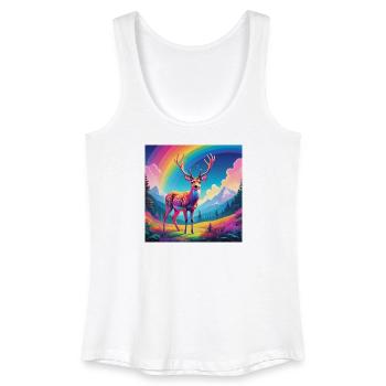 Deer with rainbow - Women’s Organic Tank Top - white - Front