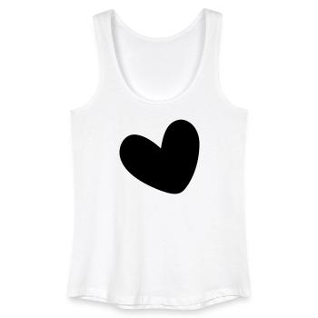 Herz einfarbig ausgefüllt - Frauen Bio Tank Top - Weiß - Vorne